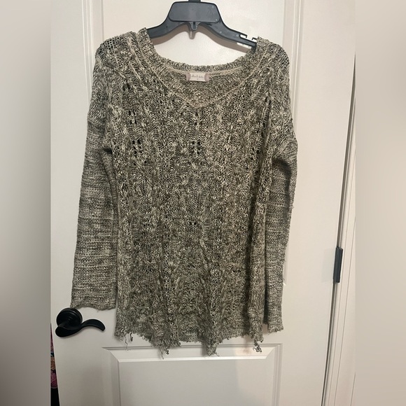 Altar’d State Green White Knit Sweater Size Medium - Picture 2 of 7